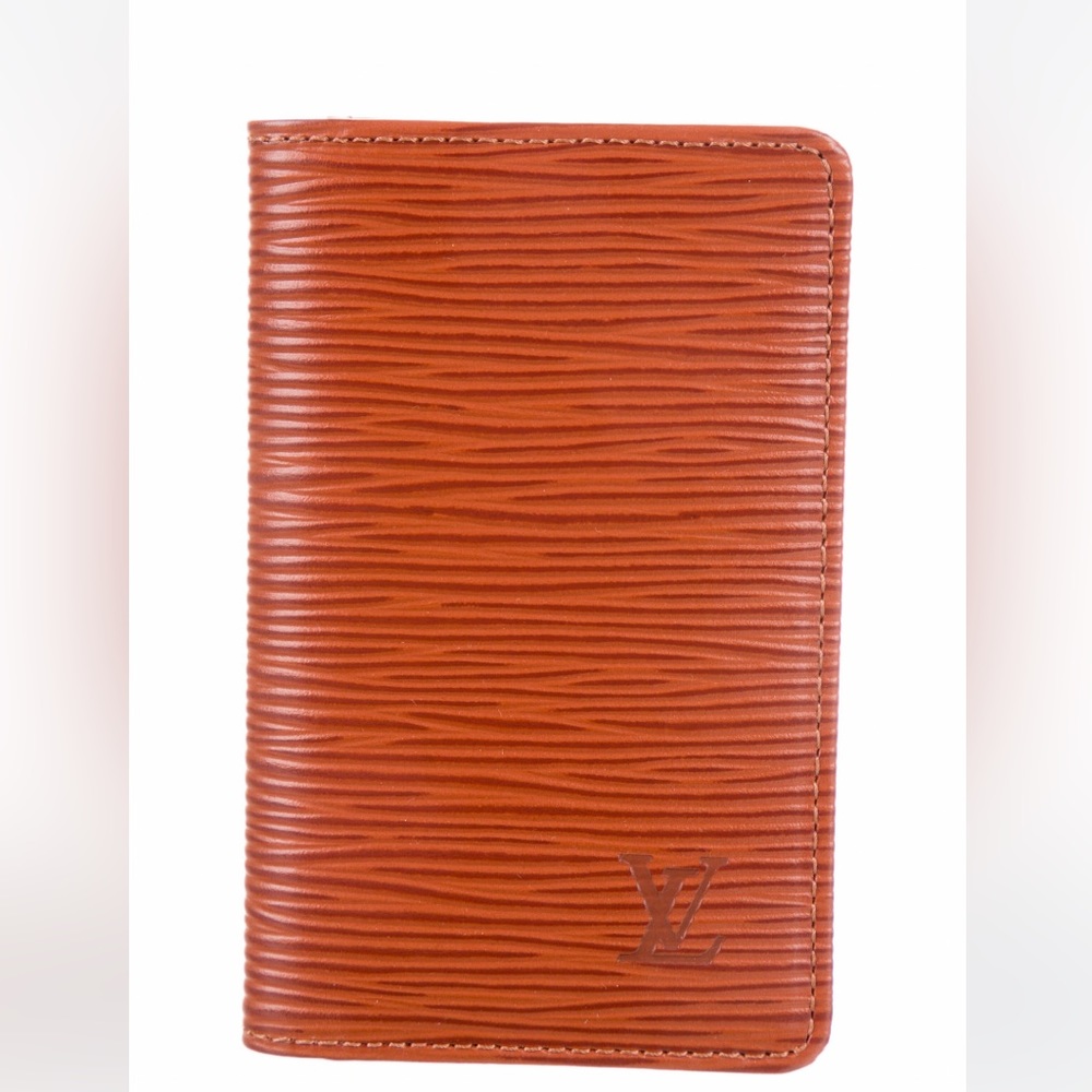 Louis Vuitton EPI leather pocket organizer / card case with embossed logo.